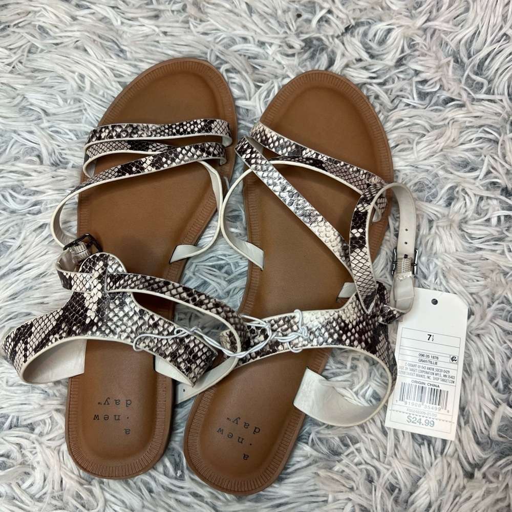 Snakeskin print sandals